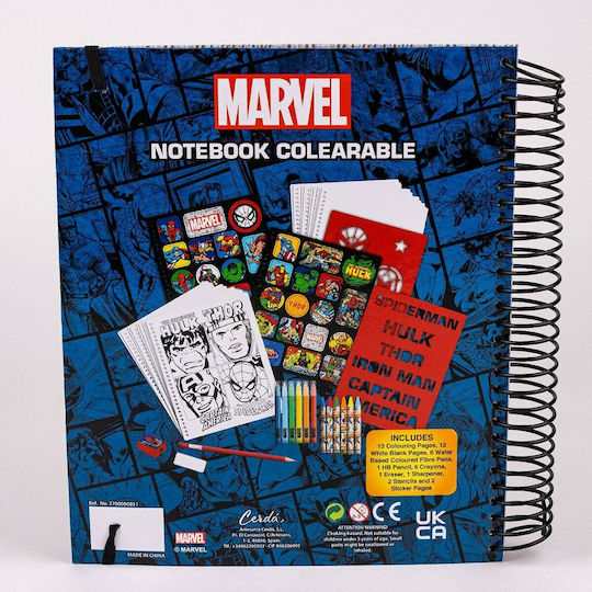 Cerda Marvel Σετ Ζωγραφικής 26x22cm 16τμχ