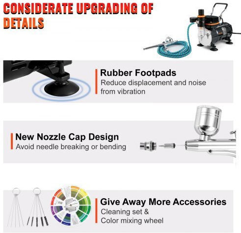 Vevor Airbrush Set Compressor Professional Use Jcbtzogmm9mof3d7ev2