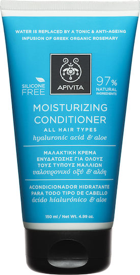 Apivita Hydration Conditioner Hydration for All Hair Types Hyaluronic Acid & Aloe Vera 150ml