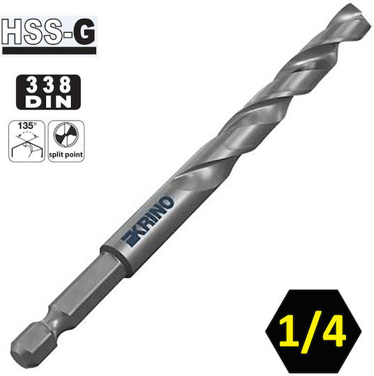 Krino Drill HSS with Hexagonal Shank for Metal 1.5x60mm