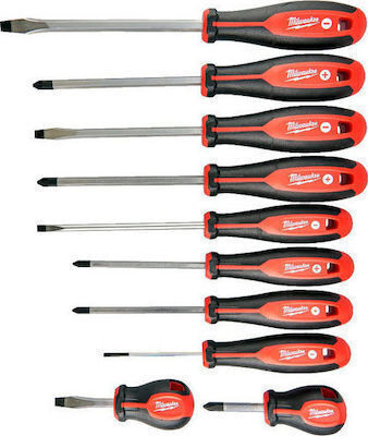 Milwaukee Set 10 Magnetic Screwdrivers with 10 Interchangeable Tips