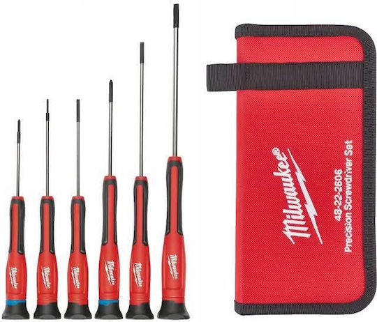 Milwaukee Set Precision Screwdrivers with 6 Interchangeable Tips
