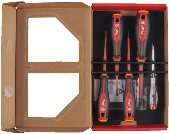 Milwaukee Set 5 Electrician VDE 1000V Screwdrivers with 5 Interchangeable Tips