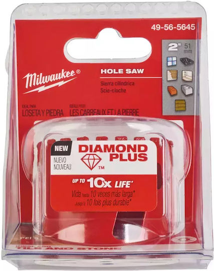 Milwaukee Διαμαντοκορώνα Diamond Plus Υγρής Κοπής με Διάμετρο 51mm για Μέταλλο, Μπετό, Τούβλο και Πλακάκι