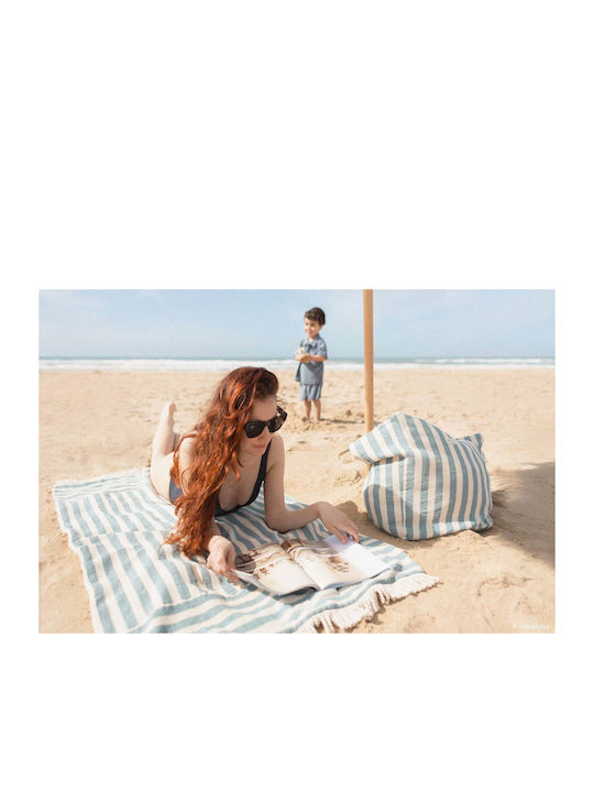 Nobodinoz Beach Bag Blue with Stripes