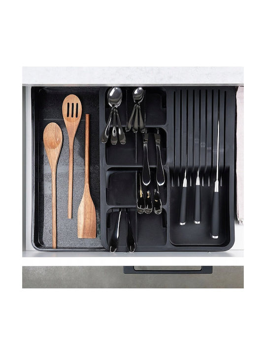 Vilde Tăvi Pentru Tacâmuri De Sertar Rabătabilă Din Plastic 40x31x5cm Neagră