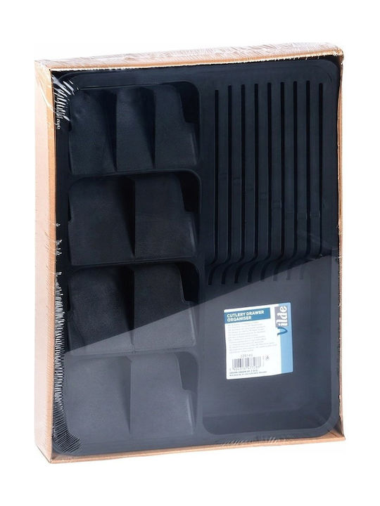 Vilde Tăvi Pentru Tacâmuri De Sertar Rabătabilă Din Plastic 40x31x5cm Neagră