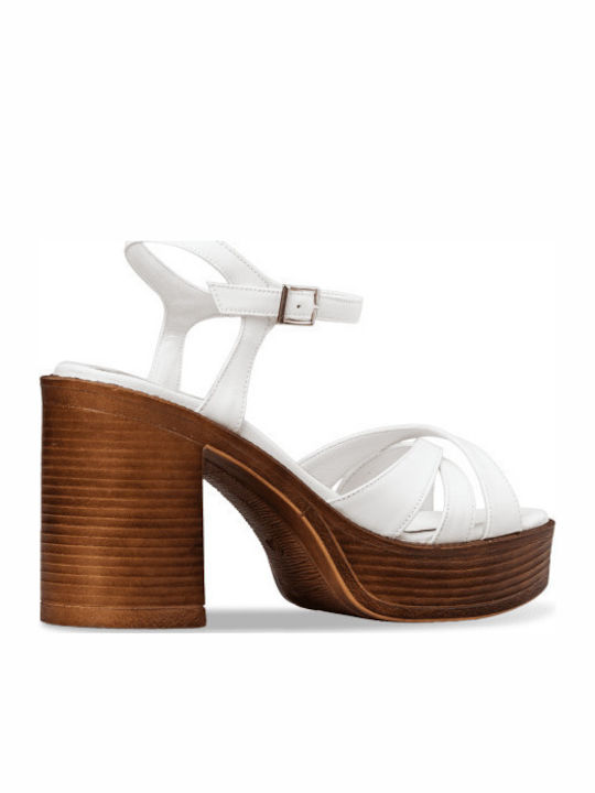 Leather Sandals White