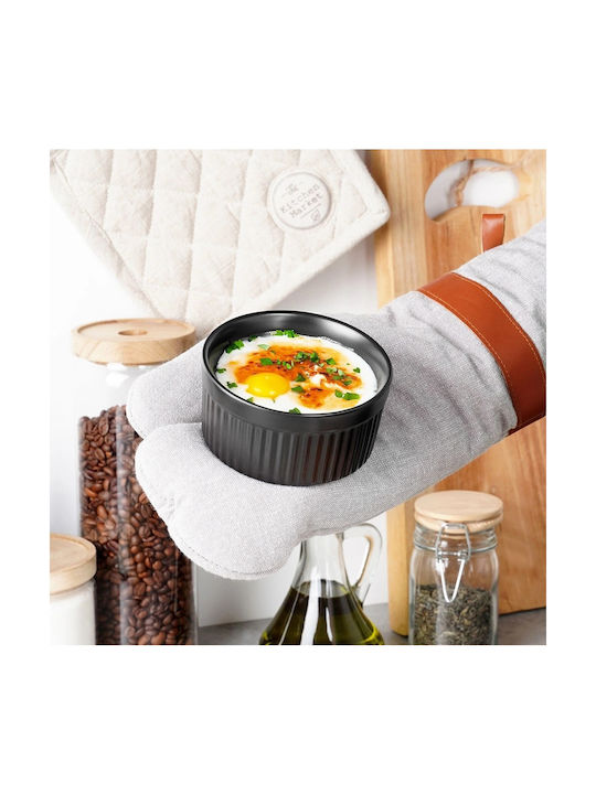 Vilde Serving Bowl Round Ceramic Black with Diameter 10cm 6pcs
