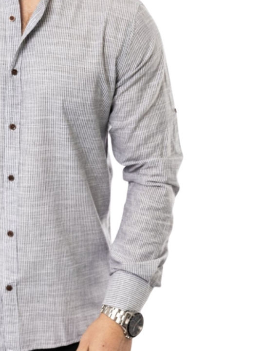 Long-sleeved Linen Shirt Gray