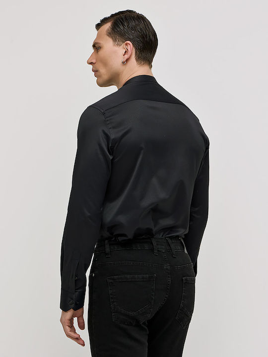 Long-sleeved Cotton Shirt Black