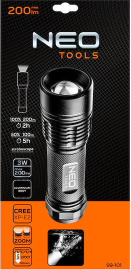 Neo Tools Φακός LED IPX7 με Μέγιστη Φωτεινότητα 200lm