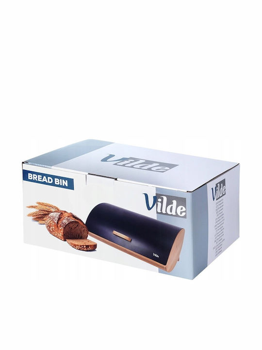 Vilde Ψωμιέρα με Καπάκι Μεταλλική Μαύρη 35.5x24.5x15.5cm