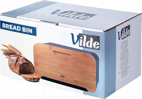 Vilde Кутия за хляб с капак от бамбук Черна 38x28.5x18см
