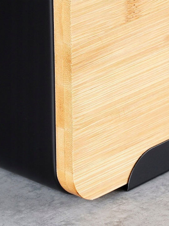 Vilde Ψωμιέρα με Καπάκι από Bamboo Μαύρη 38x28.5x18cm