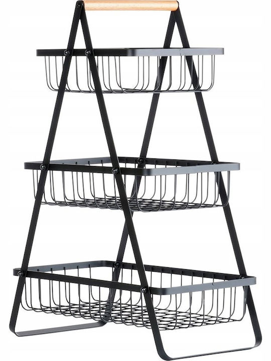 Vilde Obstschale Metallisch Schwarz 34x17.5x46.5cm