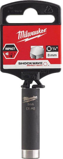 Milwaukee Shockwave Nuss Pneumatisch Sechskant Spritzfilter Wasserhahn mit Vierkant-Antrieb 1/4" Durchmesser 8mm 1Stück