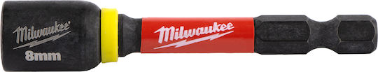 Milwaukee Shockwave Μαγνητικό Καρυδάκι Εξάγωνο με Καρέ Υποδοχής HEX Διάμετρος 8mm