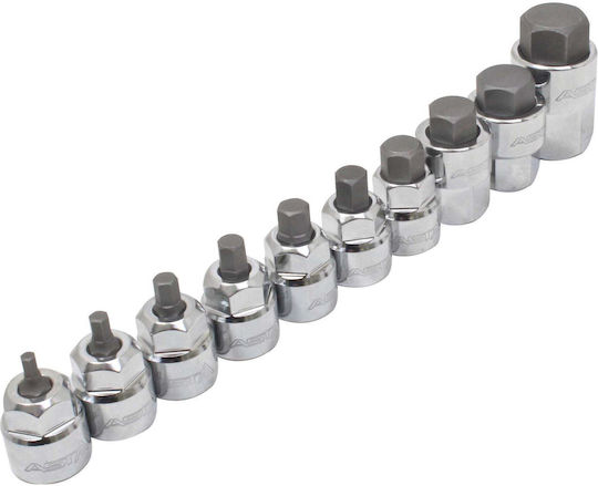 Satra Nüsse Sechskant mit Vierkant-Antrieb HEX Set 10Stück