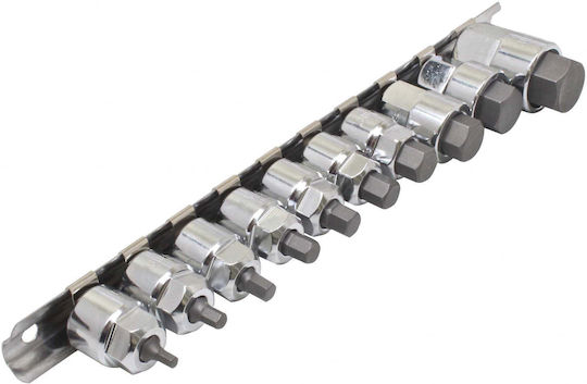 Satra Nüsse Sechskant mit Vierkant-Antrieb HEX Set 10Stück