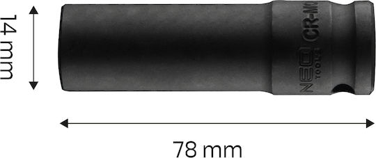 Neo Tools Nuss Pneumatisch Sechskant Spritzfilter Wasserhahn mit Vierkant-Antrieb 1/2" Durchmesser 1/2" 1Stück