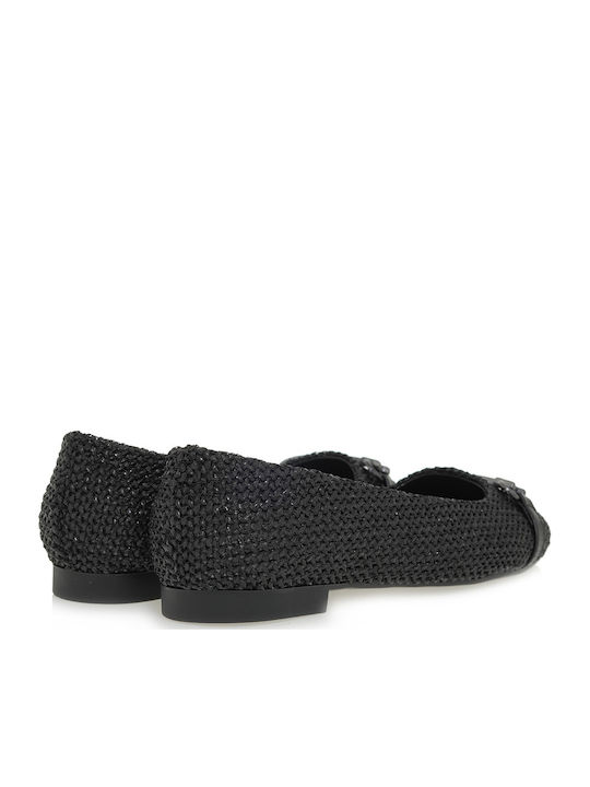 Fabric Ballerinas Black