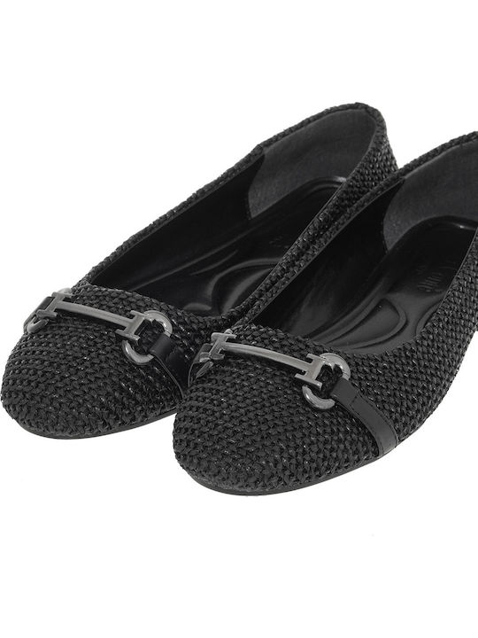 Fabric Ballerinas Black