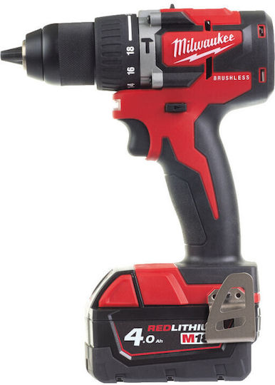 Milwaukee M18 CBLPD-402C Κρουστικό Δραπανοκατσάβιδο Μπαταρίας Brushless 18V 2x4Ah