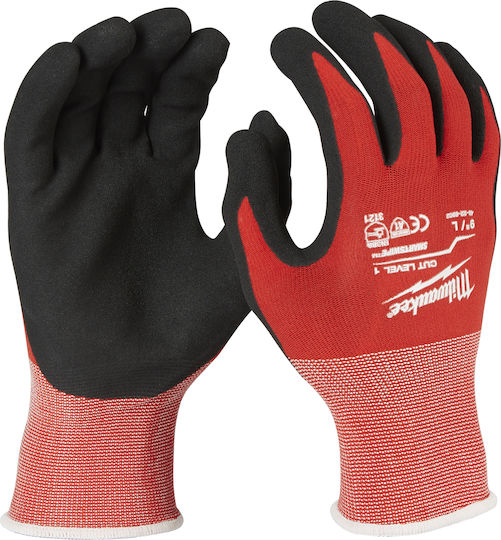 Milwaukee Gloves for Work Red Nitrile for Cutting Protection Level 1 1pcs