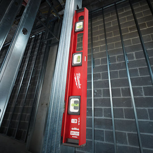 Milwaukee I-Beam Spirit Level Aluminum Magnetic 60cm with 3 Eyes