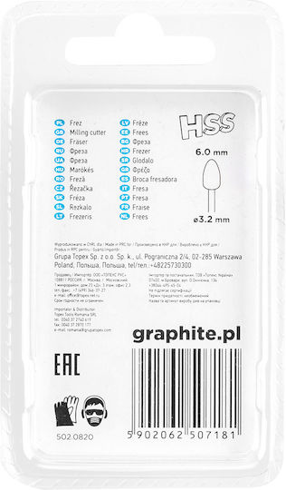 Graphite Σετ Φρέζες HSS για Μέταλλο \ Ξύλο \ Πλαστικό 3.2mm 2τμχ