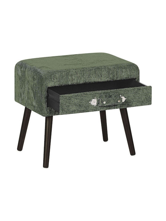 Wooden Bedside Table Green 50x35x46cm
