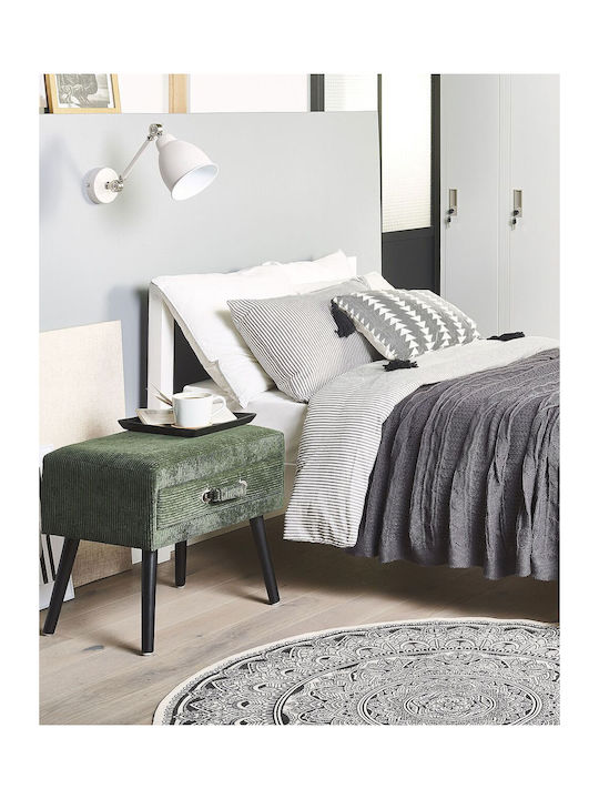 Wooden Bedside Table Green 50x35x46cm