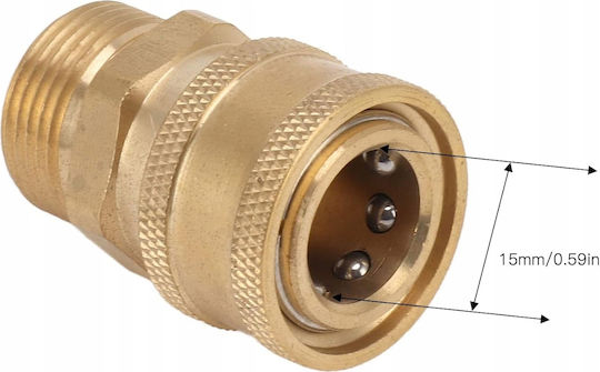 Brass Adapter Pressure Washer M22x1.5mm To 1/4" Quick Connect