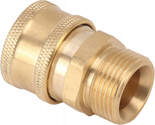Brass Adapter Pressure Washer M22x1.5mm To 1/4" Quick Connect