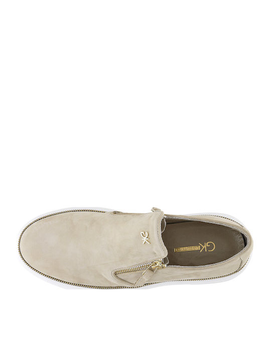 Δερμάτινα Ανδρικά Slip-On Μπεζ