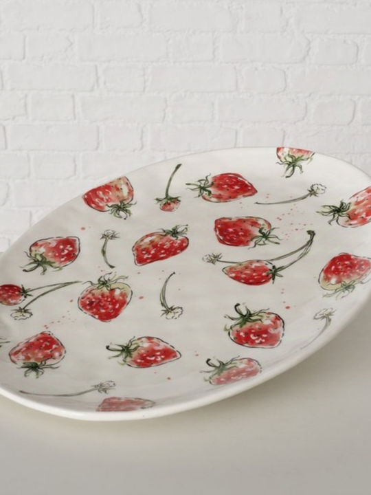 Boltze Serving Platter Oval made of Porcelain Red 39x31cm Boltze Serving Platter Oval made of Porcelain Red 39x31cm