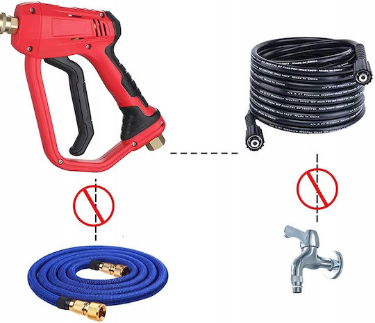 Red Pressure Gun 4000 Psi M22 22mm Quick Connect 1/4”