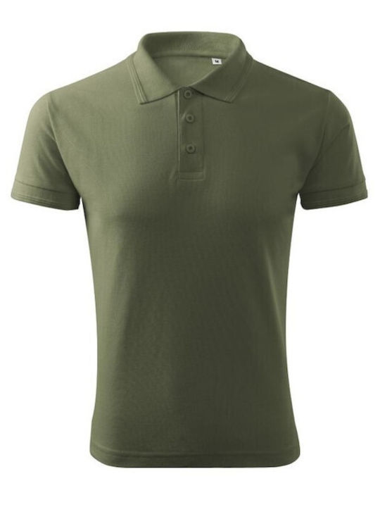Malfini Pique Ανδρικό Διαφημιστικό T-shirt Κοντομάνικο Khaki