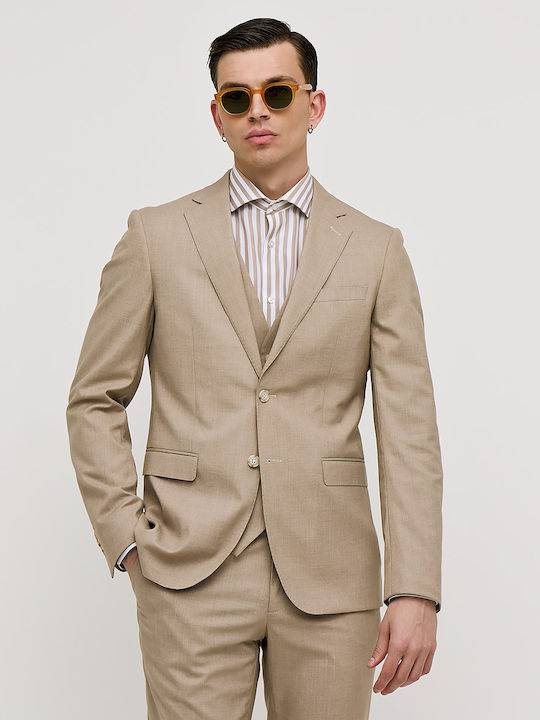 Men's Summer Suit Slim Fit Beige
