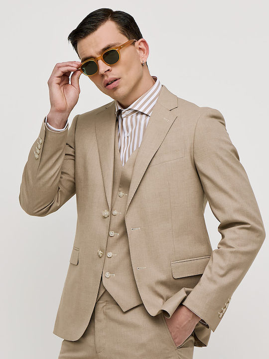 Men's Summer Suit Slim Fit Beige