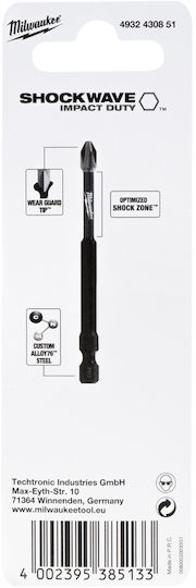 Milwaukee Shockwave Screwdriver Bit Cross with Size PH1