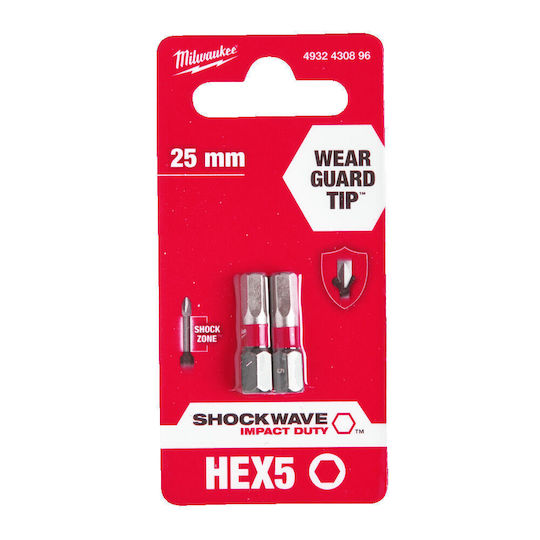 Milwaukee Shockwave Set 2 Screwdriver Bits Torx / Allen