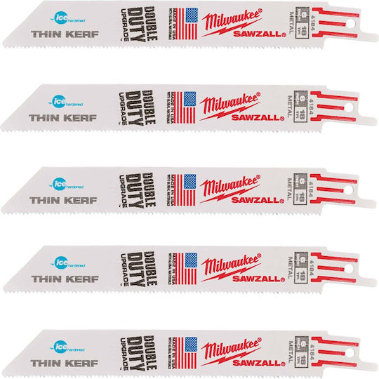 Milwaukee Thin Kerf Jig Saw Blade for Metal 300mm 5pcs 48005189