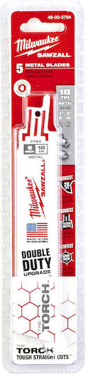 Milwaukee The Torch Jig Saw Blade for Metal 150mm 5pcs 48005784