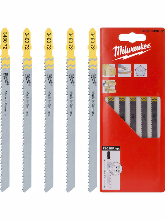 Milwaukee 4932348072 Λάμες για Ξύλο 105mm 5τμχ