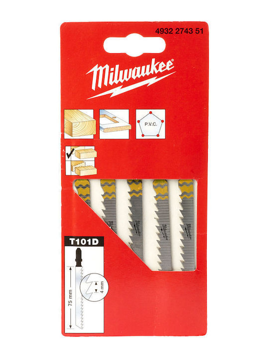 Milwaukee T101d Ленти за джиг-резачки за Дърво 75мм 5бр