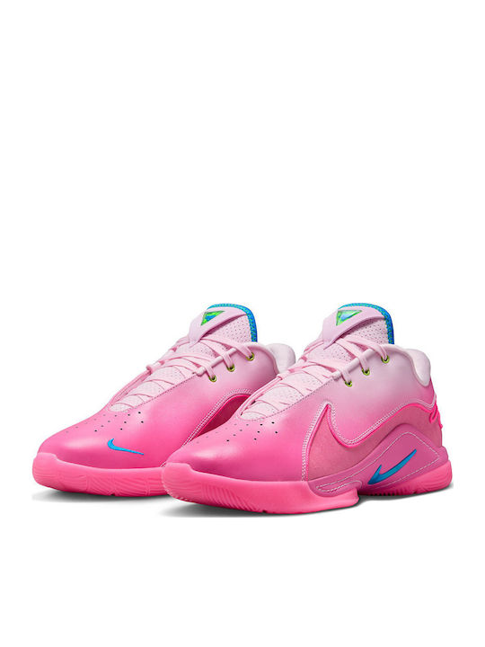 LeBron 22 Low Basketball Shoes Pink Foam / Photo Blue / Pinksicle / Hyper Pink / Green Strike