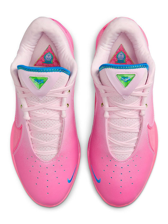 LeBron 22 Low Basketball Shoes Pink Foam / Photo Blue / Pinksicle / Hyper Pink / Green Strike