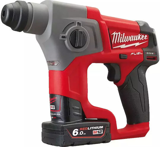 Milwaukee M12 CH-602X Κρουστικό Σκαπτικό Πιστολέτο Μπαταρίας Brushless 12V 2x6Ah με Υποδοχή SDS Plus 4933451510